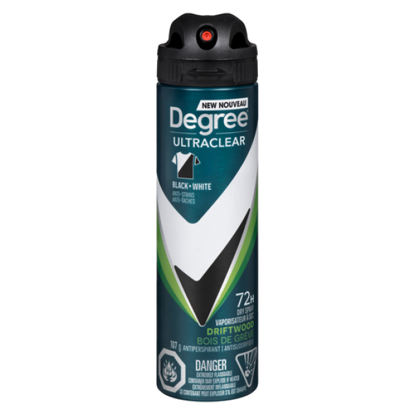 Degree Men Ultraclear Black + White 72H Driftwood Antiperspirant Deodorant Dry Spray 107G