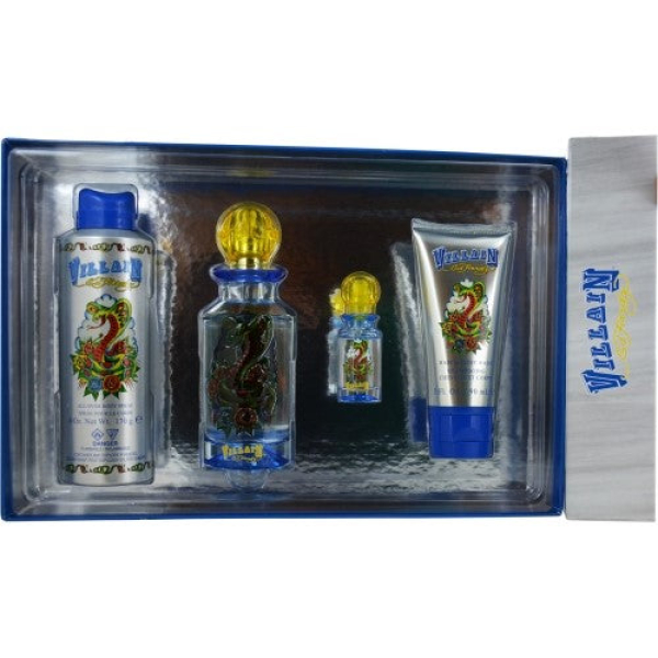 Ed Hardy Villain 4Pc Set 125Ml Edt Men
