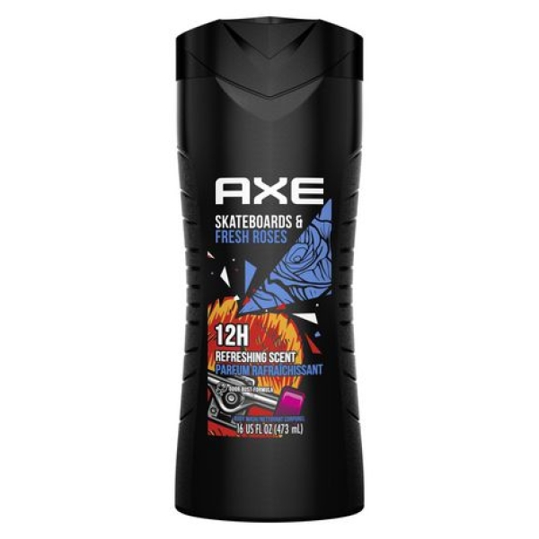 Axe Skateboards & Fresh Roses 12Hr Refreshing Scent Body Wash 473Ml