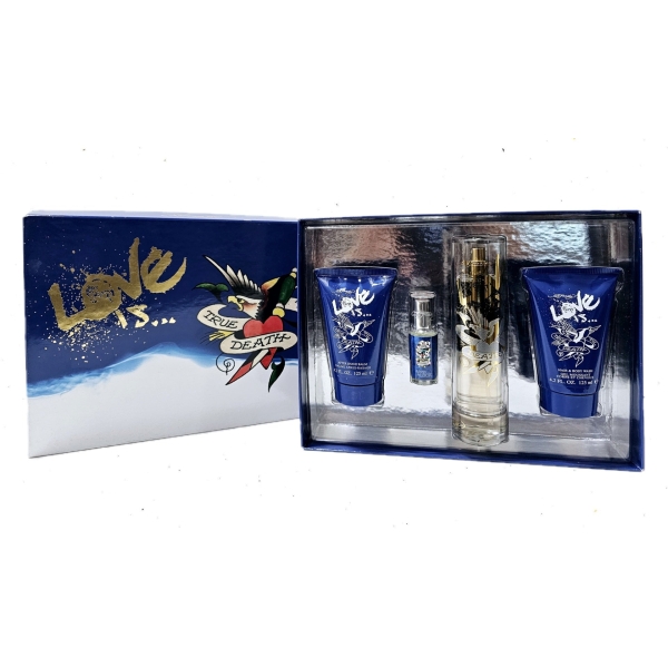 Ed Hardy Love Is True 'Til Death 4Pc Set 100Ml Edt Men
