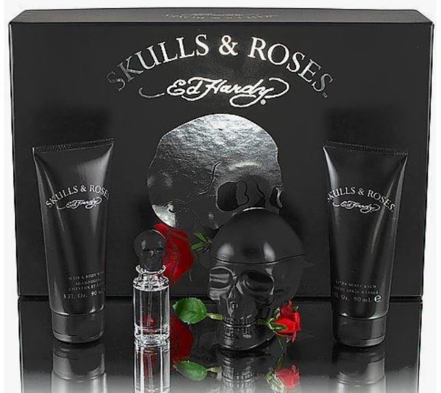 Ed Hardy Skulls & Roses 4Pc Set 100Ml Edt Men - Image 1