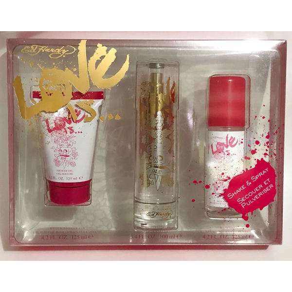Ed Hardy Love Is 3Pc Set 100Ml Edp Women